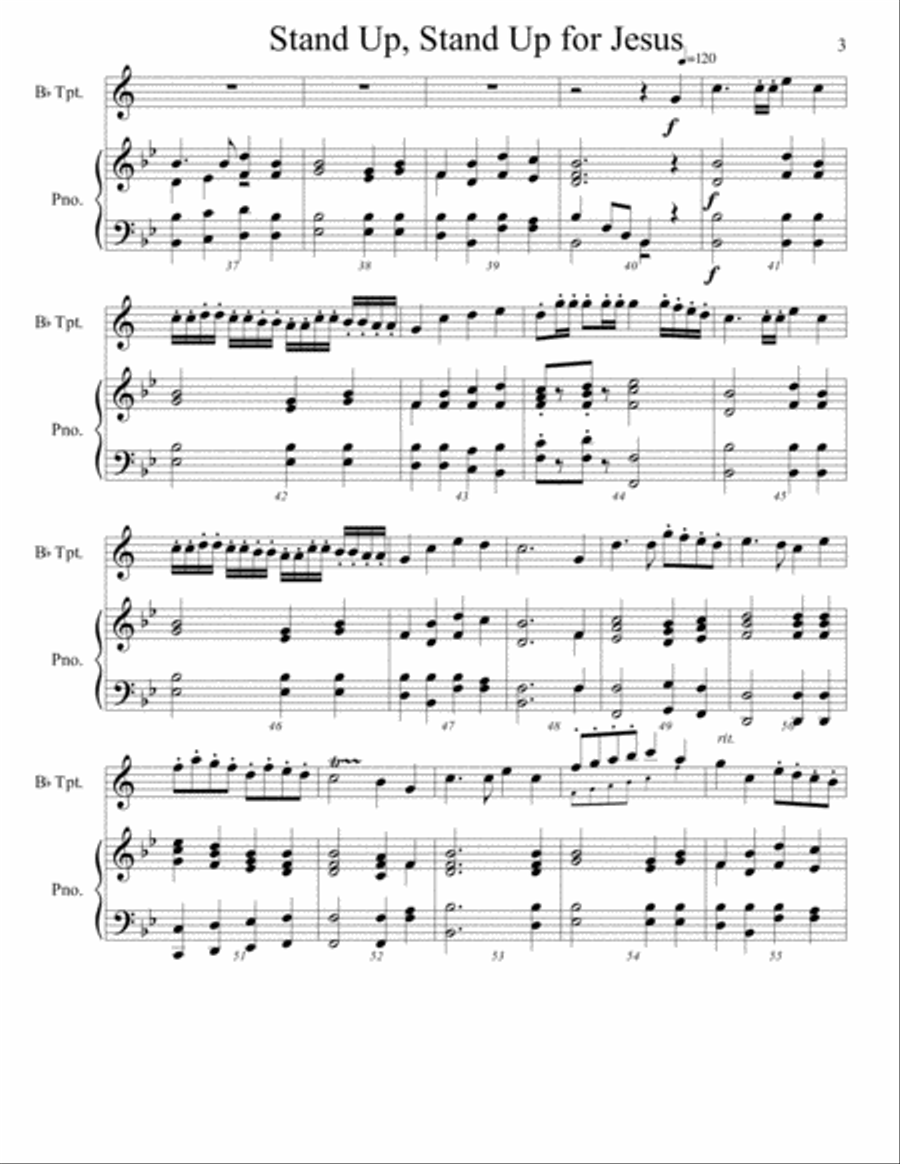 Stand Up, Stand Up for Jesus Trumpet Solo scores gallery preview page 3