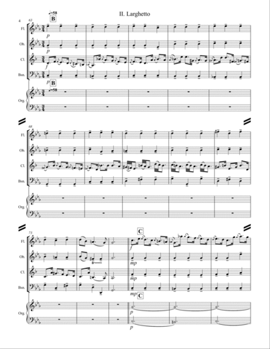 Vivaldi - Trio Sonata in C Major, RV 82 (for Woodwind Quartet and Optional Organ) Woodwind Quartet scores gallery preview page 5