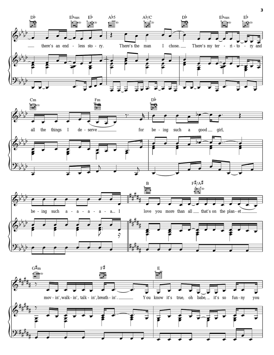Underneath Your Clothes Underneath Your Clothes Piano, Vocal, Guitar scores gallery preview page 3