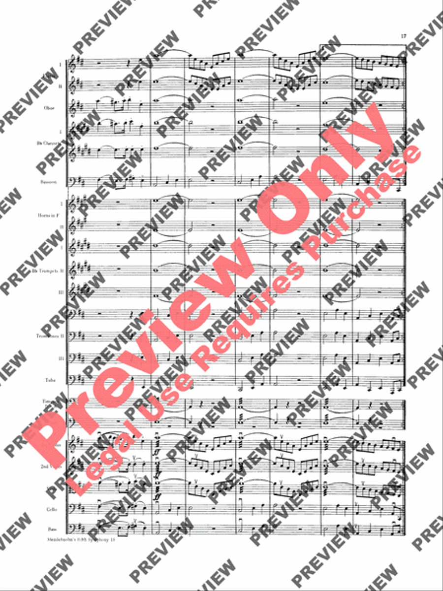 Mendelssohn's 5th Symphony Reformation, 4th Movement Full Orchestra scores gallery preview page 18