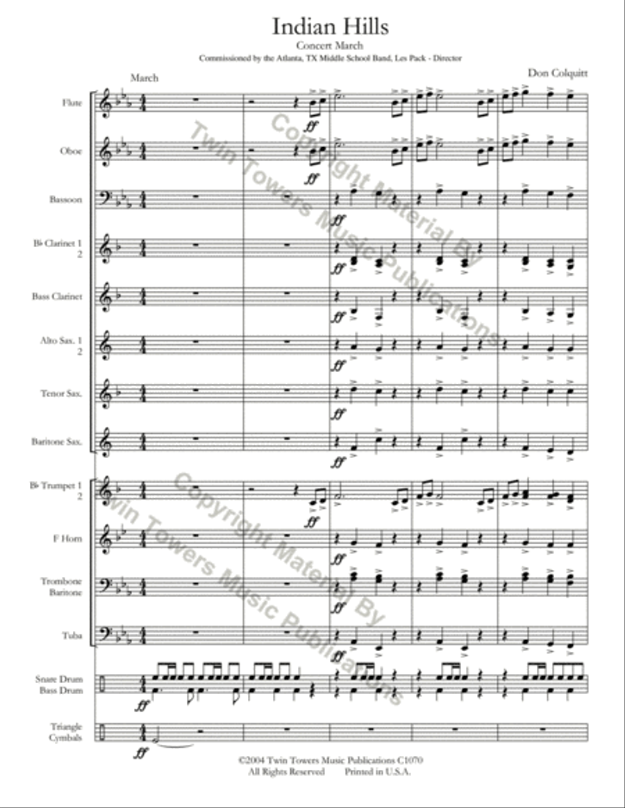 Indian Hills Concert Band scores gallery preview page 3