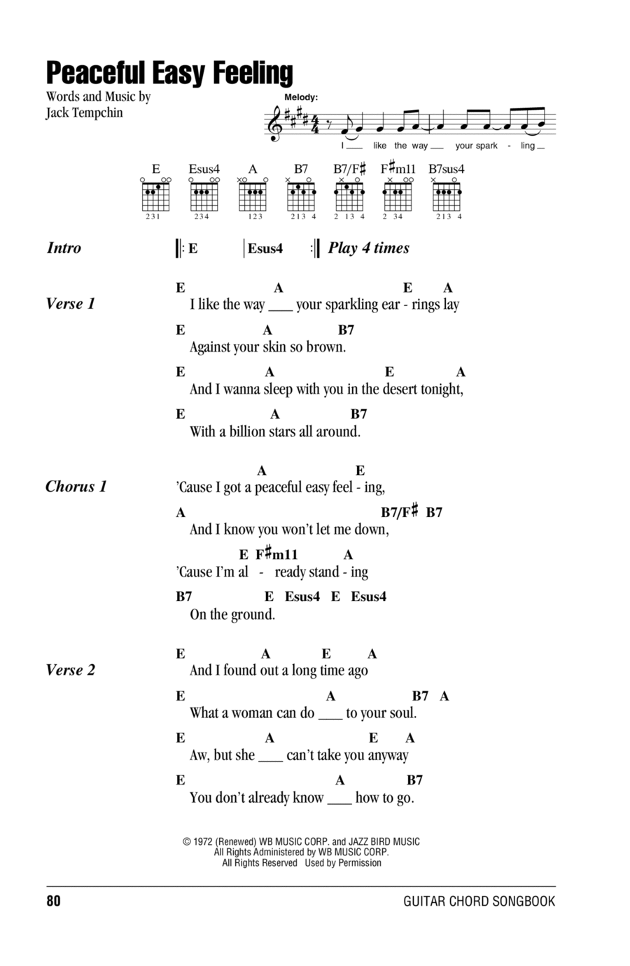 Peaceful Easy Feeling Peaceful Easy Feeling Acoustic Guitar scores gallery preview page 1