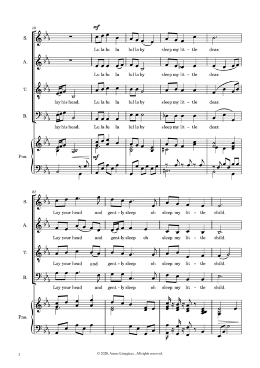Sleep my little child 4-Part scores gallery preview page 4