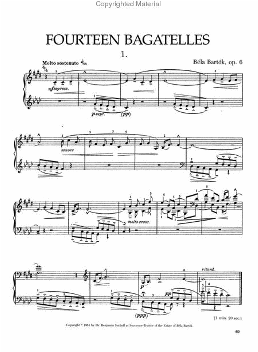 Piano Music of Bela Bartok - Series I