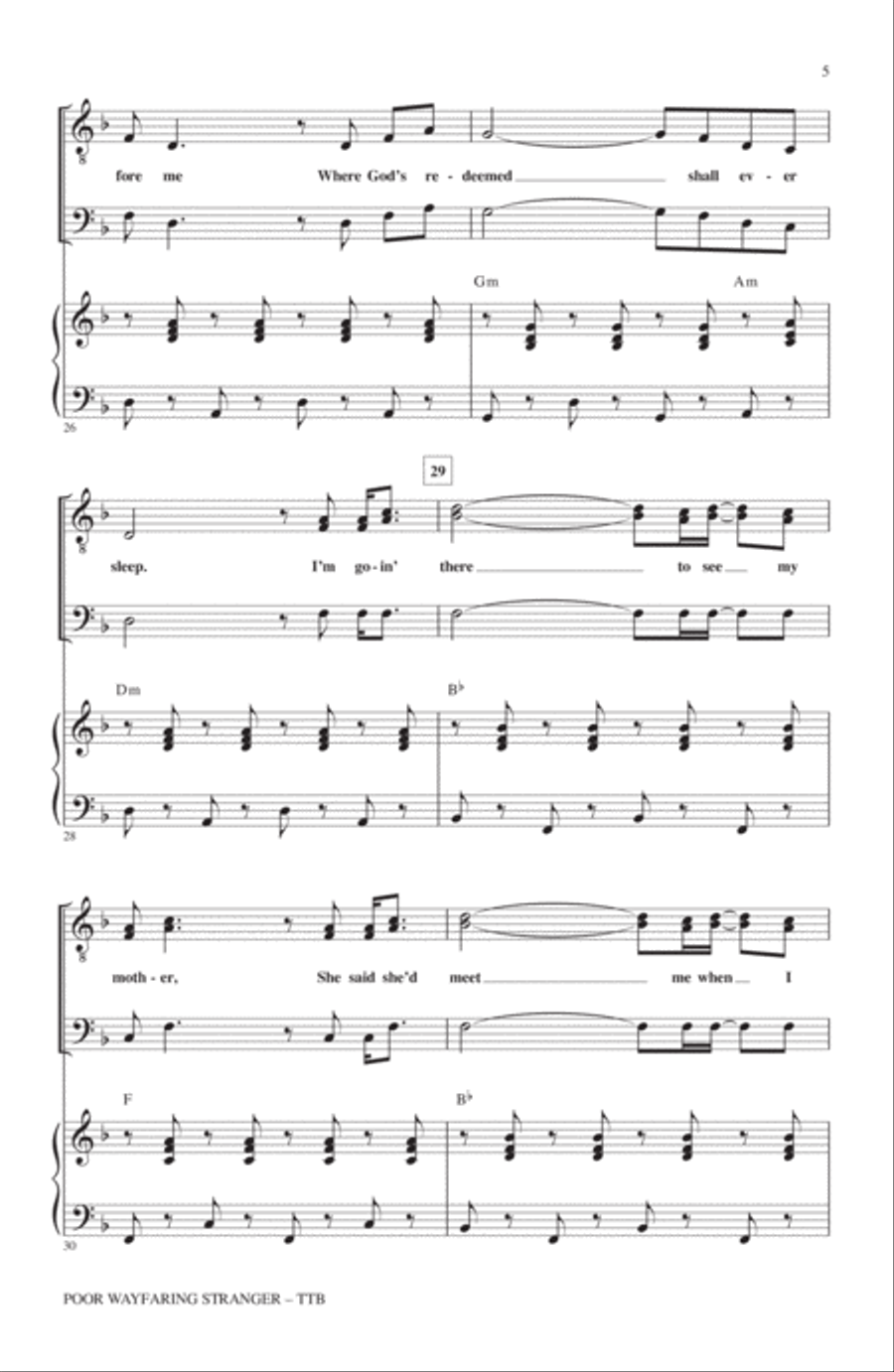 Poor Wayfaring Stranger Poor Wayfaring Stranger TTBB scores gallery preview page 4