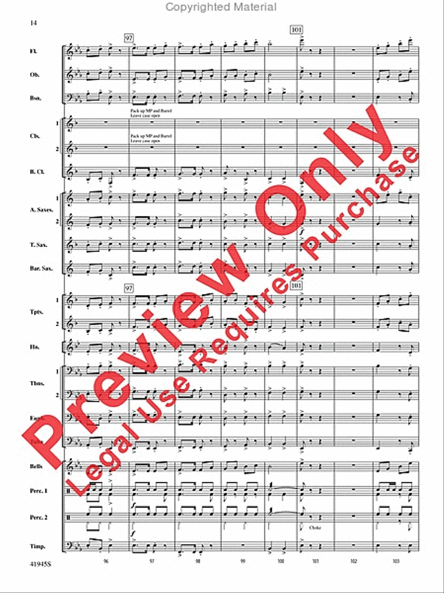 Clarinets Packing Up Early Concert Band scores gallery preview page 15