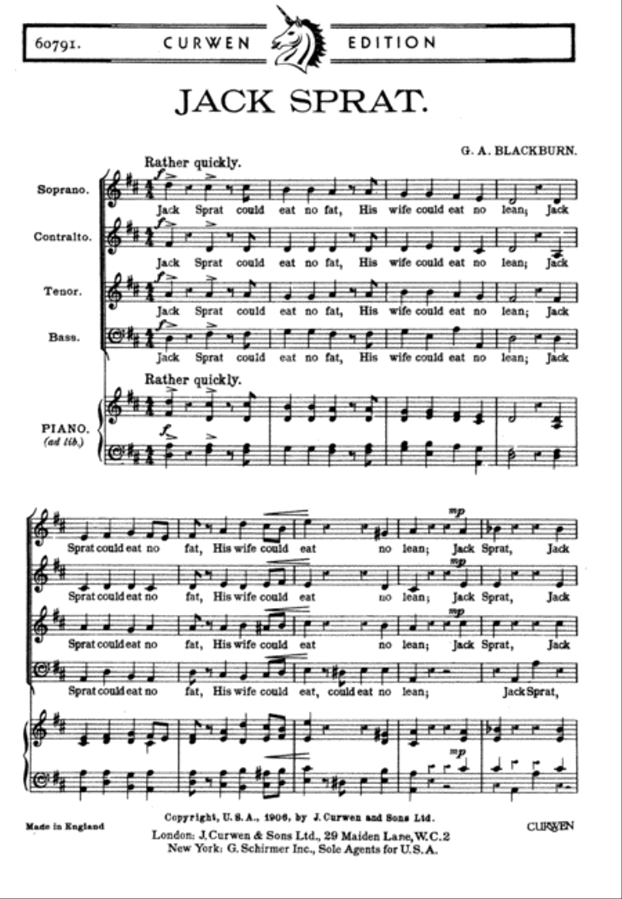 Sprat 4-Part - Sheet Music