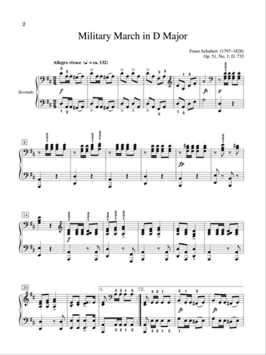 Schubert -- Military March in D Major, Op. 51, No. 1 Small Ensemble scores gallery preview page 2