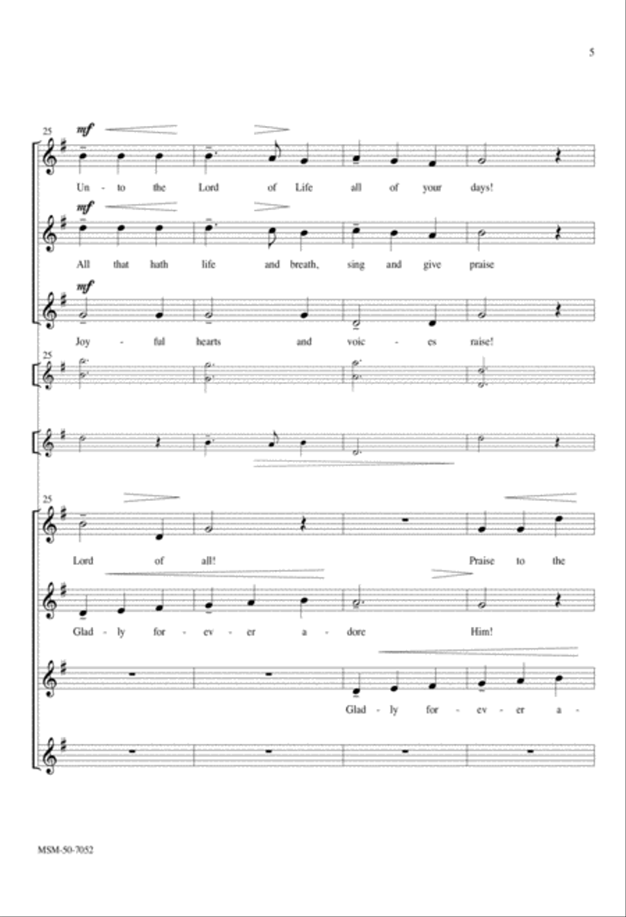 All That Hath Life and Breath 4-Part scores gallery preview page 5