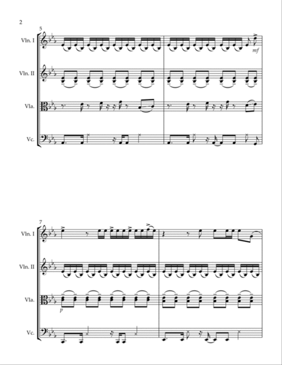 Beautiful People String Quartet scores gallery preview page 3