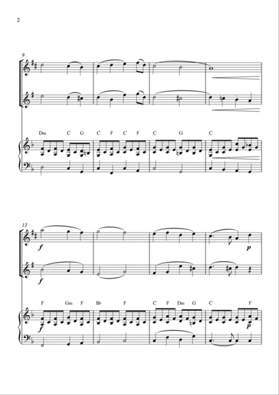 O Come, All Ye Faithful (Adeste Fidelis) Woodwind Duet scores gallery preview page 2
