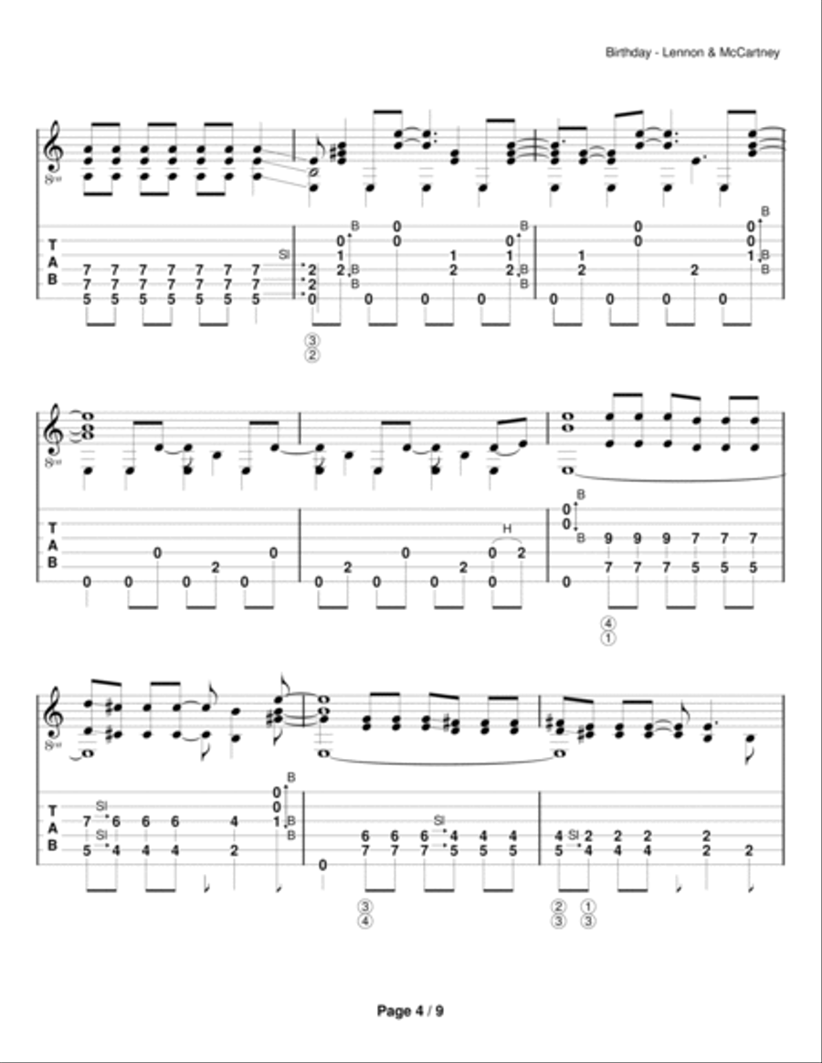 Birthday Guitar Solo scores gallery preview page 4