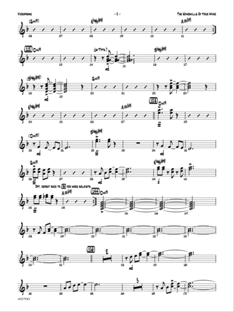 The Windmills of Your Mind: Vibraphone Jazz Ensemble scores gallery preview page 2