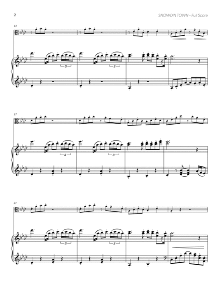 Snowdin town (from UNDERTALE) (for Solo Viola with Piano Accompaniment) Piano Accompaniment scores gallery preview page 3