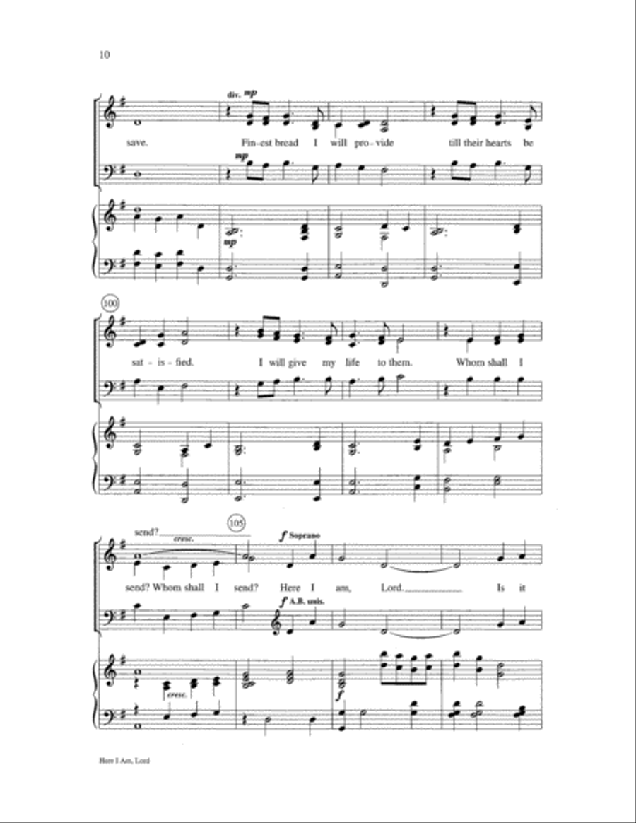 Here I Am, Lord 3-Part scores gallery preview page 10