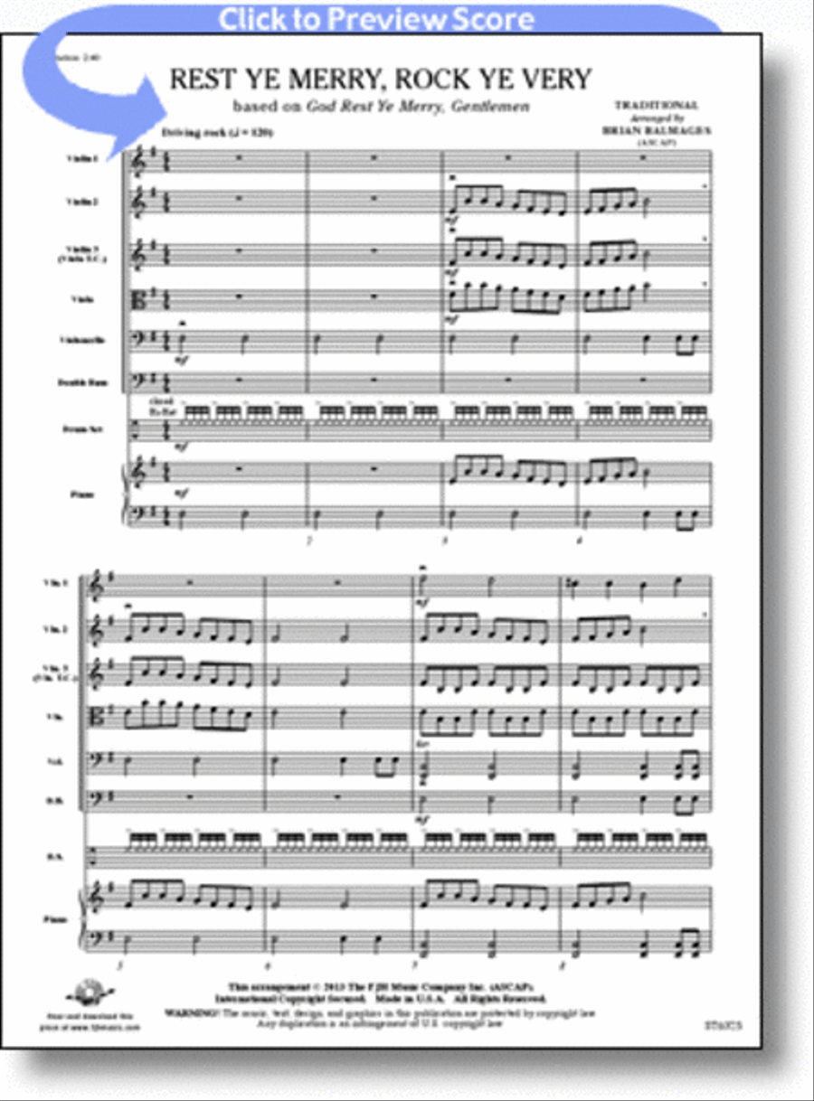 Rest Ye Merry, Rock Ye Very String Orchestra scores gallery preview page 1