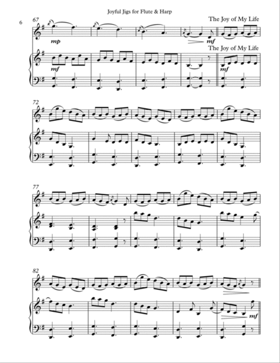 Joyful Jigs, Duet for Flute and Harp Flute scores gallery preview page 6