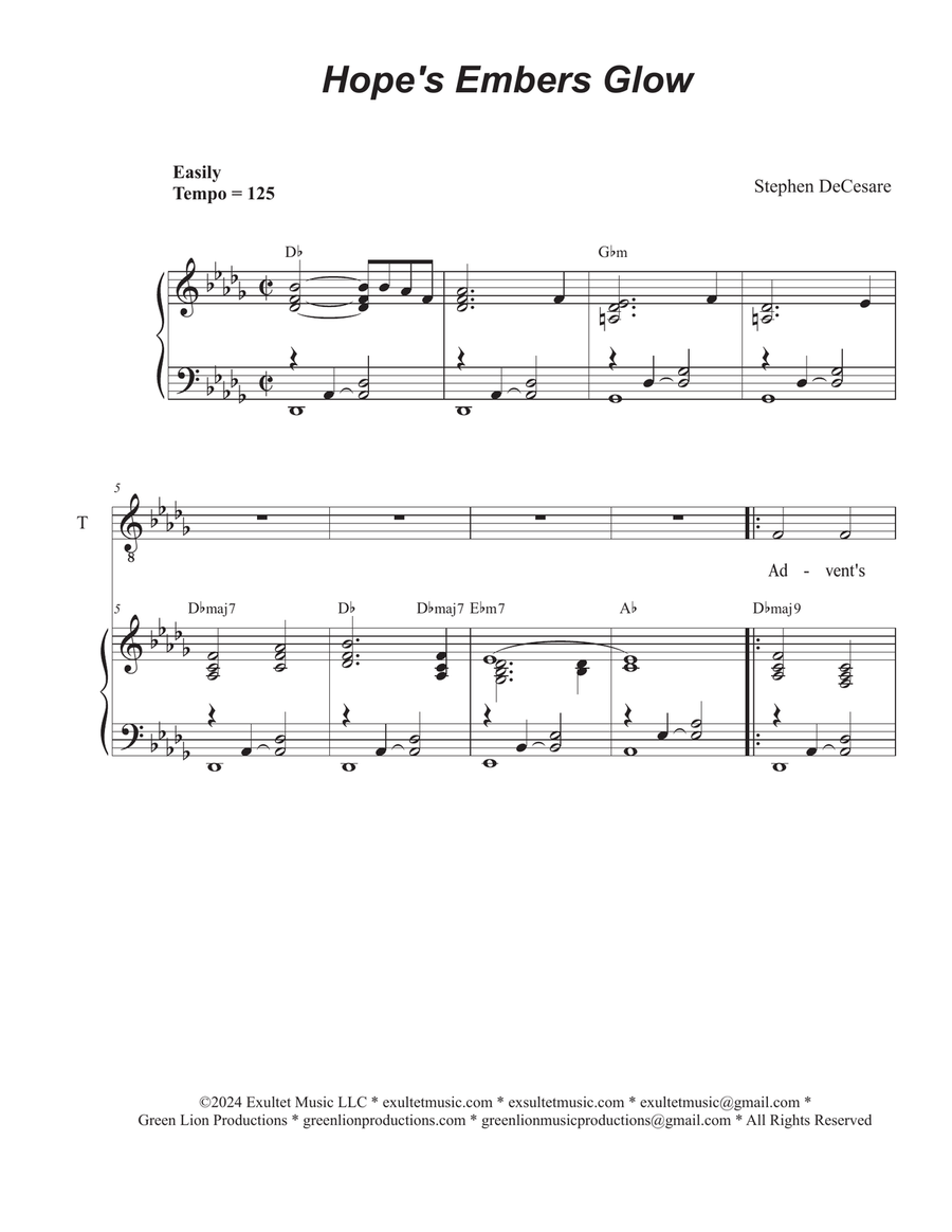 Book cover for Hope's Embers Glow (2-part choir - (TB)