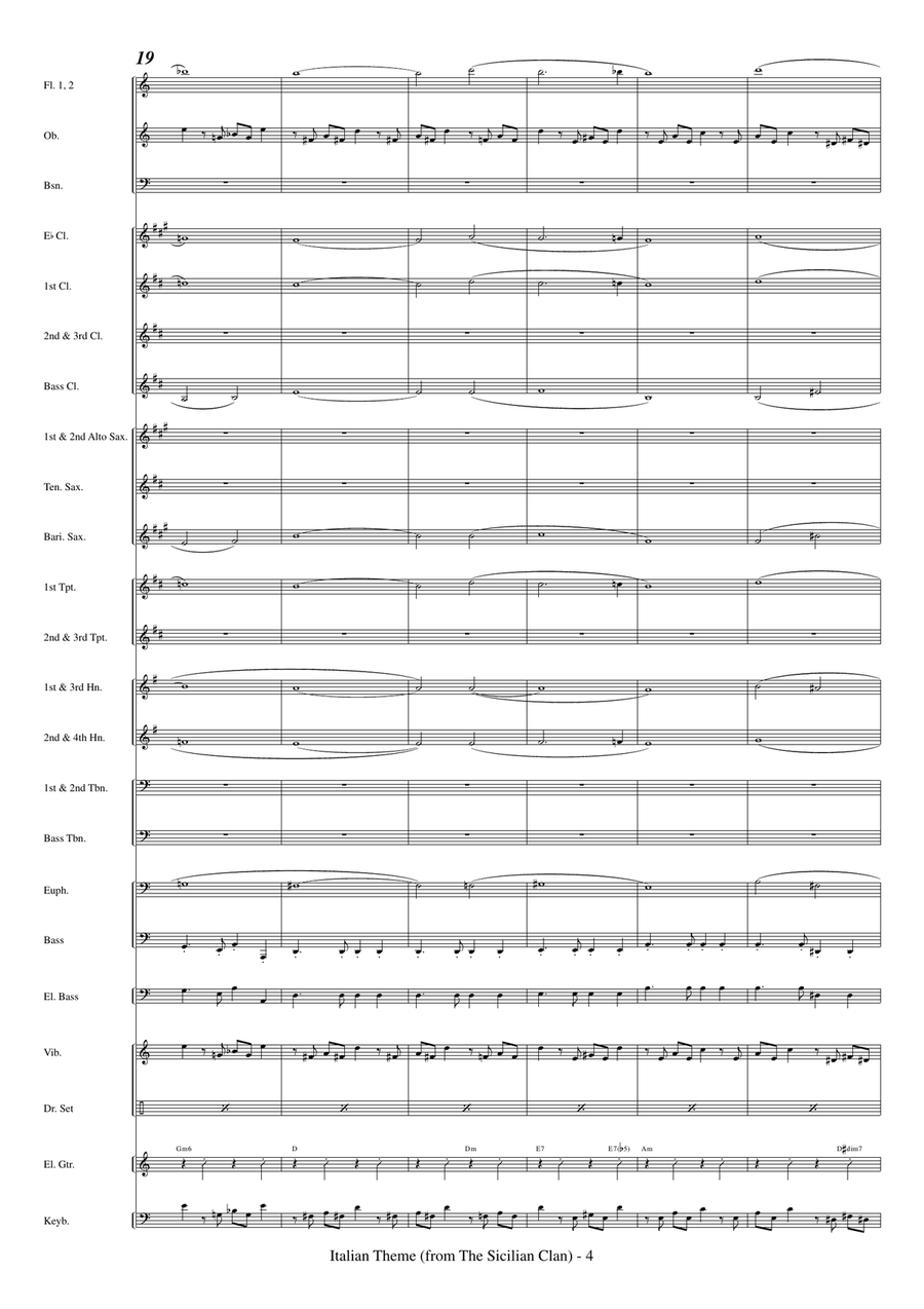 Italian Theme Concert Band scores gallery preview page 6