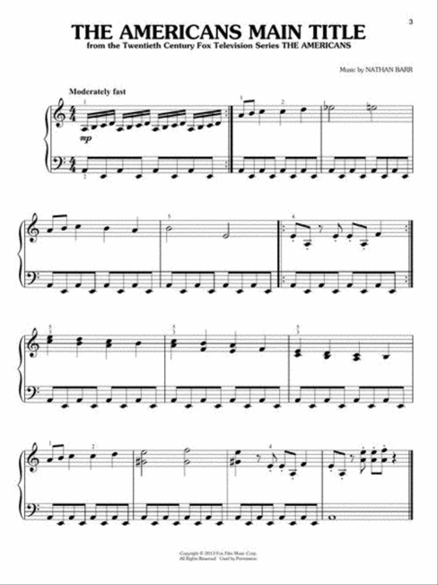 First 50 TV Themes You Should Play on Piano Easy Piano scores gallery preview page 4