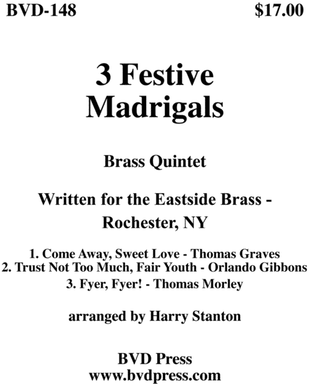 Book cover for 3 Festive Madrigals