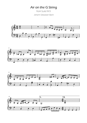 Air on the G string - BWV 1068 - Easy Harp