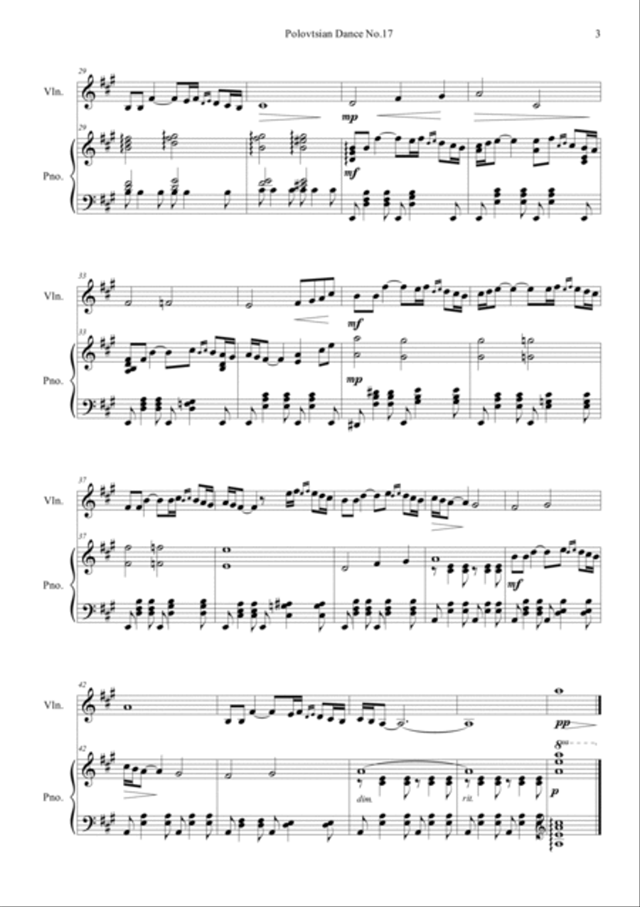 Polovtsian Dance No.17 Polovtsian Dance No.17 Violin Solo scores gallery preview page 3