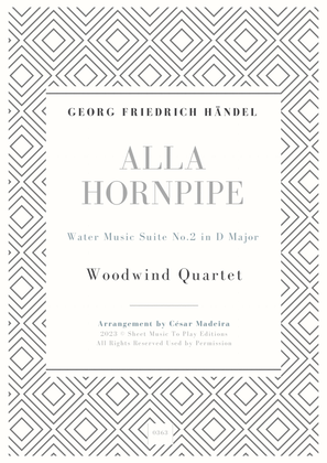 Book cover for Alla Hornpipe by Handel - Woodwind Quartet (Full Score and Parts)