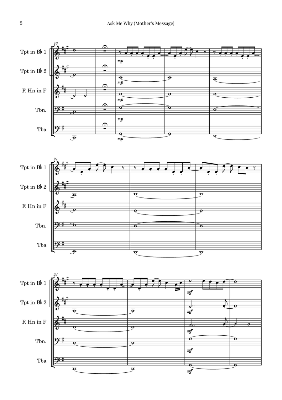 The Boy And The Heron Brass Quintet scores gallery preview page 2