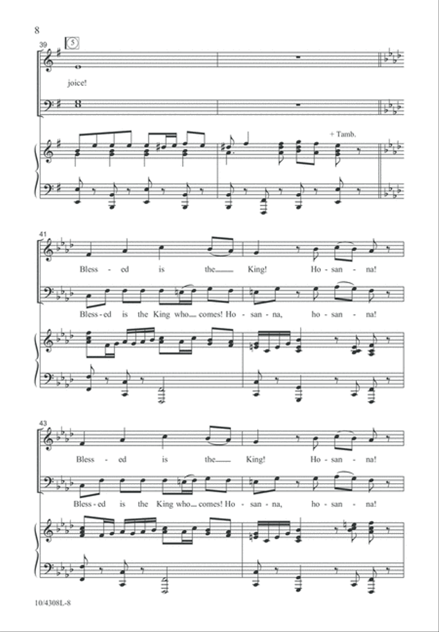 Blessed Is the King! Hosanna! 4-Part scores gallery preview page 8