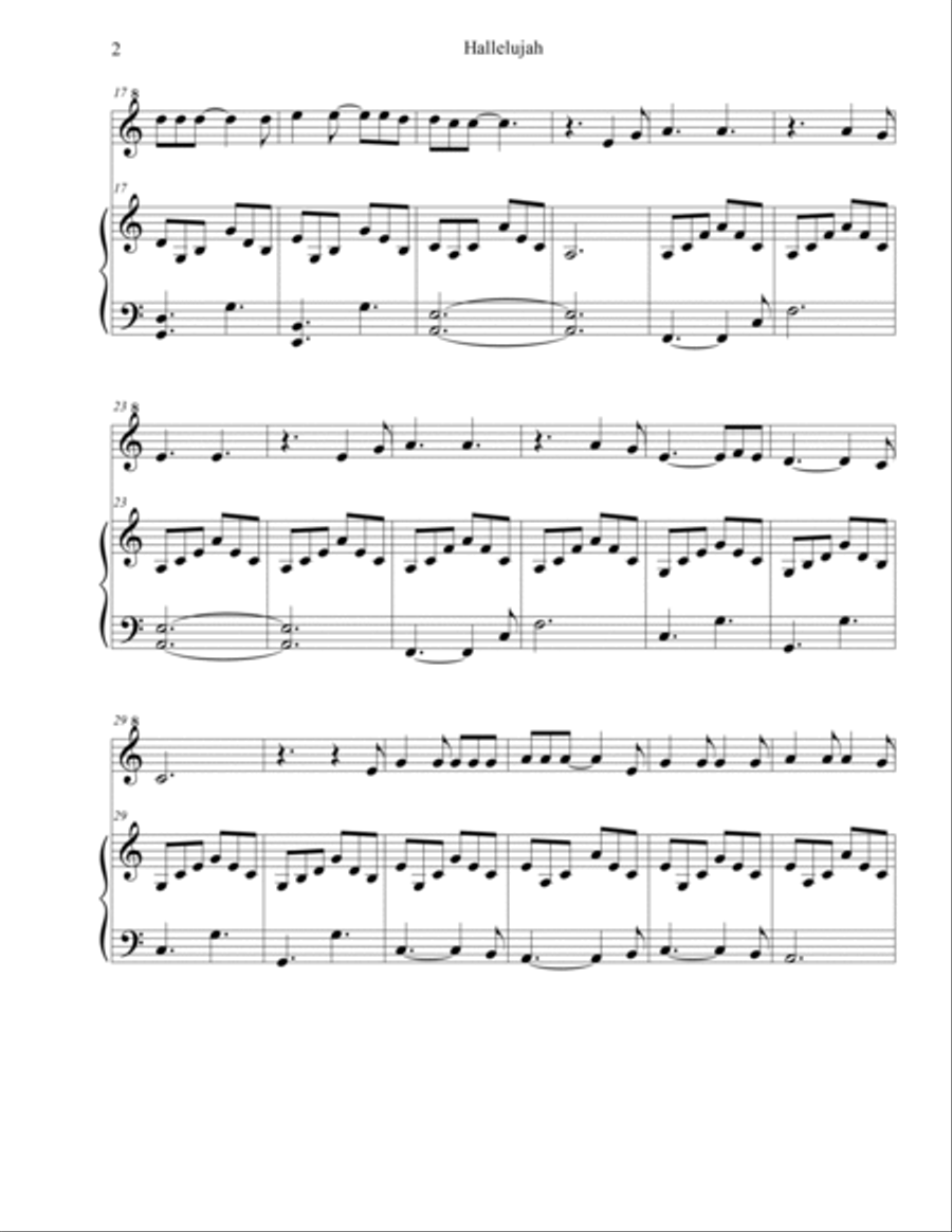 Hallelujah Hallelujah 1 Piano, 4-Hands scores gallery preview page 2