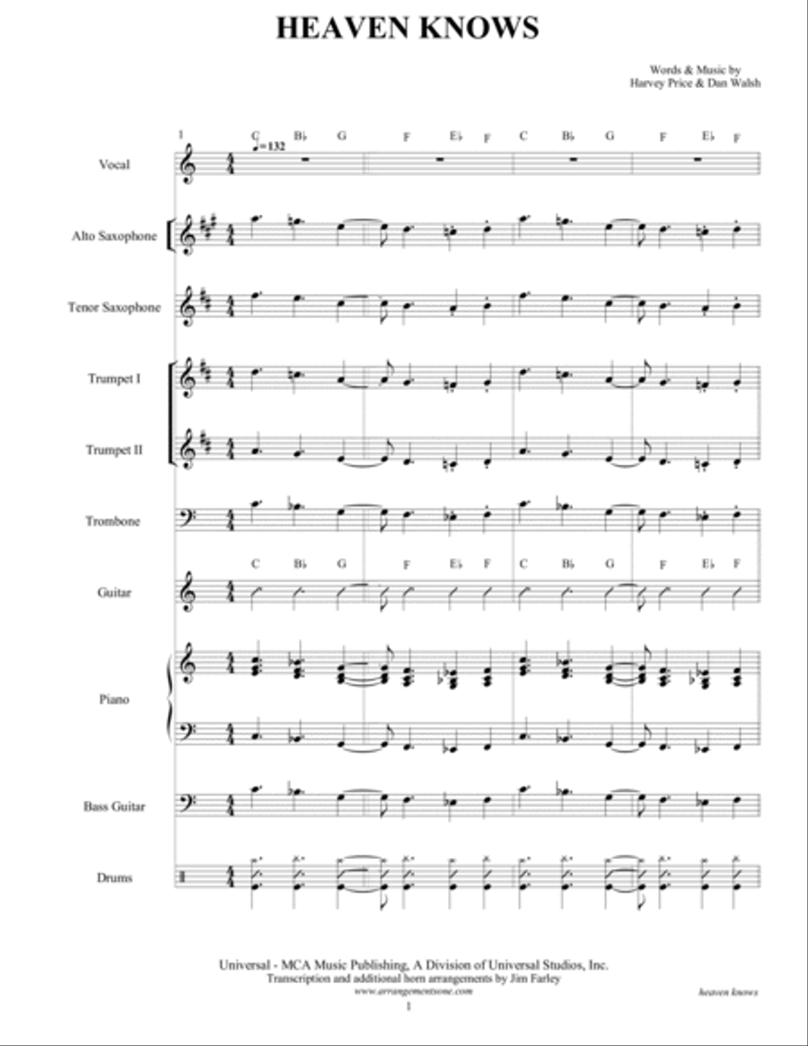 Heaven Knows Large Ensemble scores gallery preview page 3