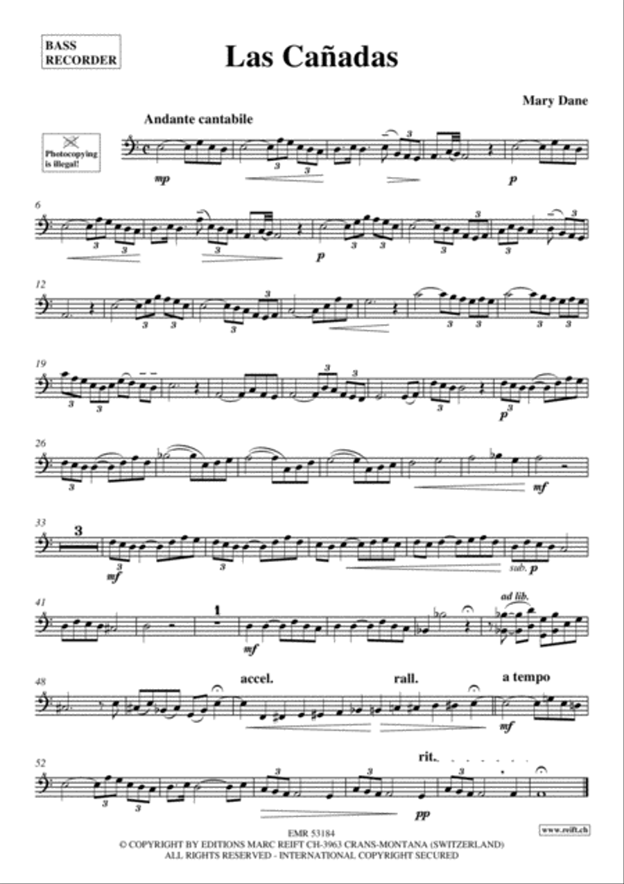 Las Canadas Las Canadas Bass Recorder scores gallery preview page 2