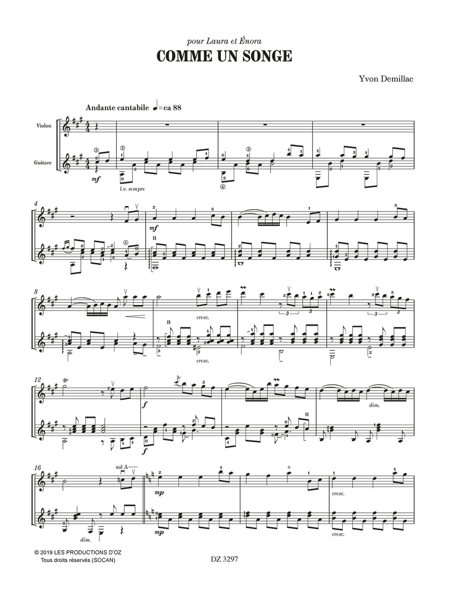 Comme un songe Violin scores gallery preview page 2