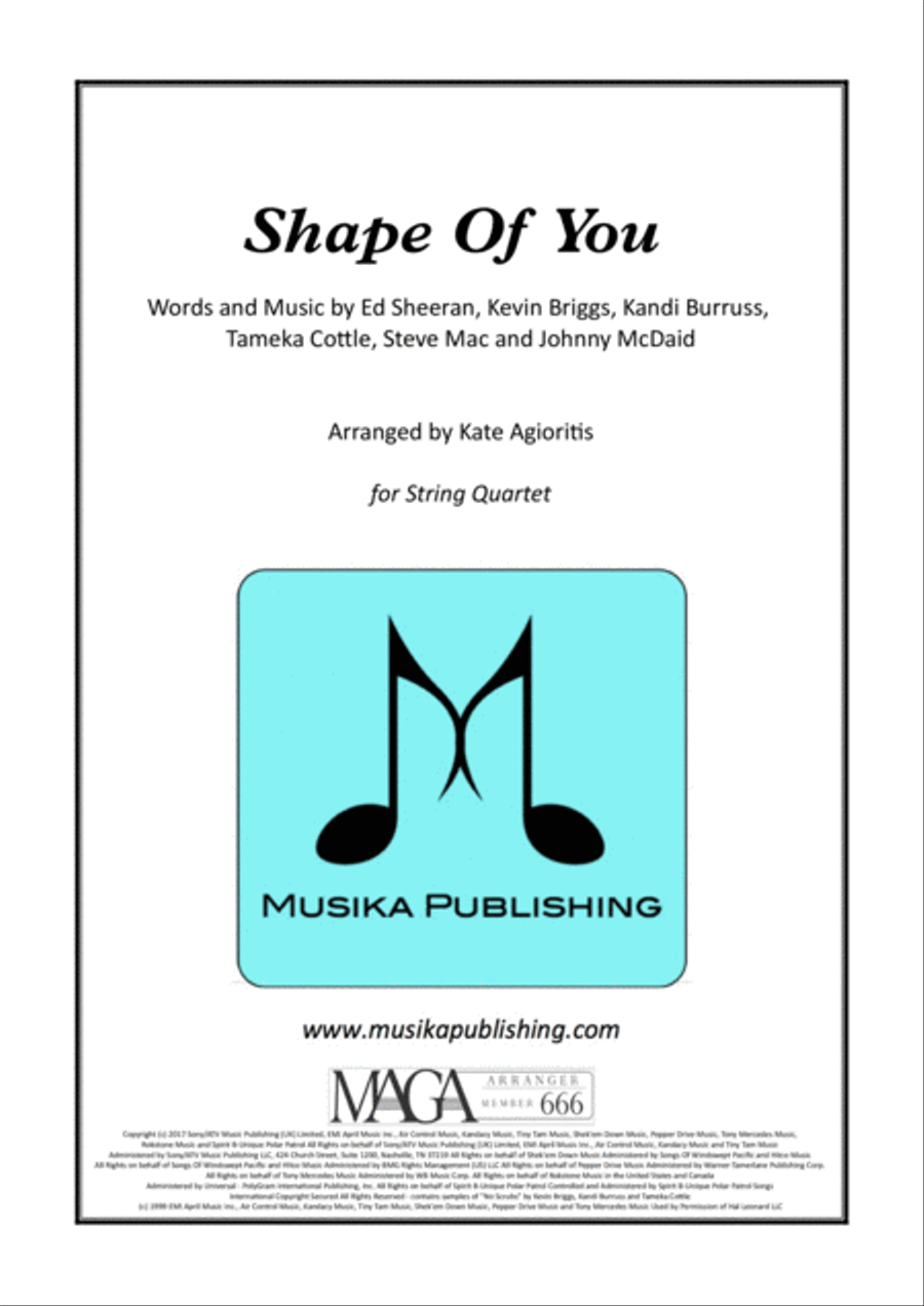 Shape Of You String Quartet scores gallery preview page 1