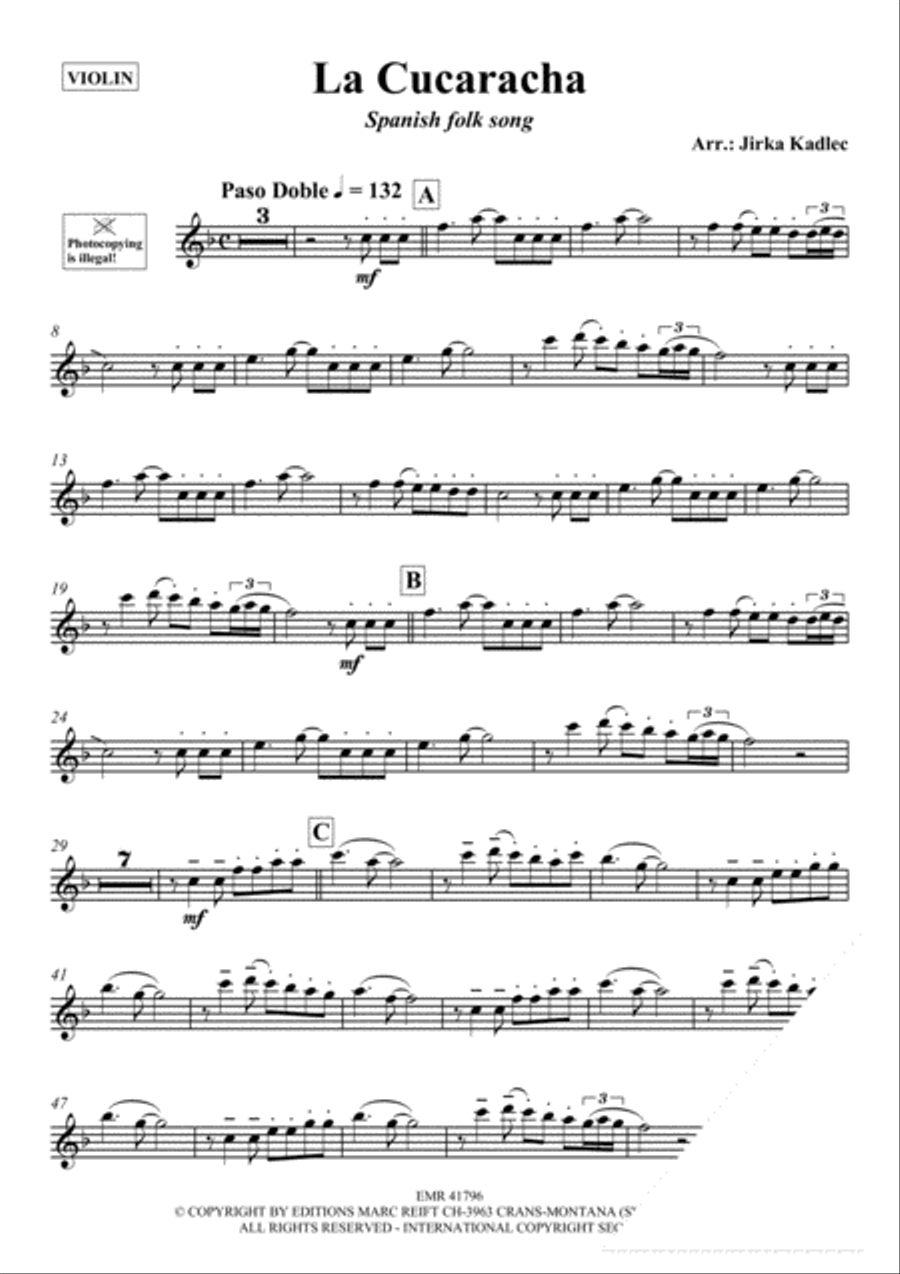 La Cucaracha Violin Solo scores gallery preview page 3
