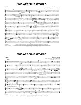 Book cover for We Are The World - F Horn