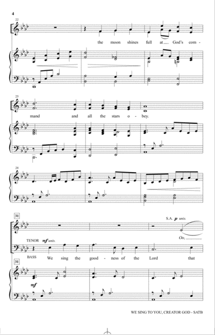 We Sing To You, Creator God 4-Part scores gallery preview page 3