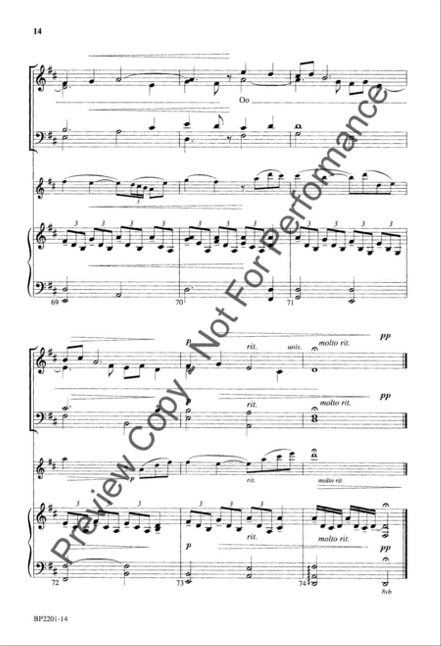O Day of Peace That Dimly Shines 4-Part scores gallery preview page 15