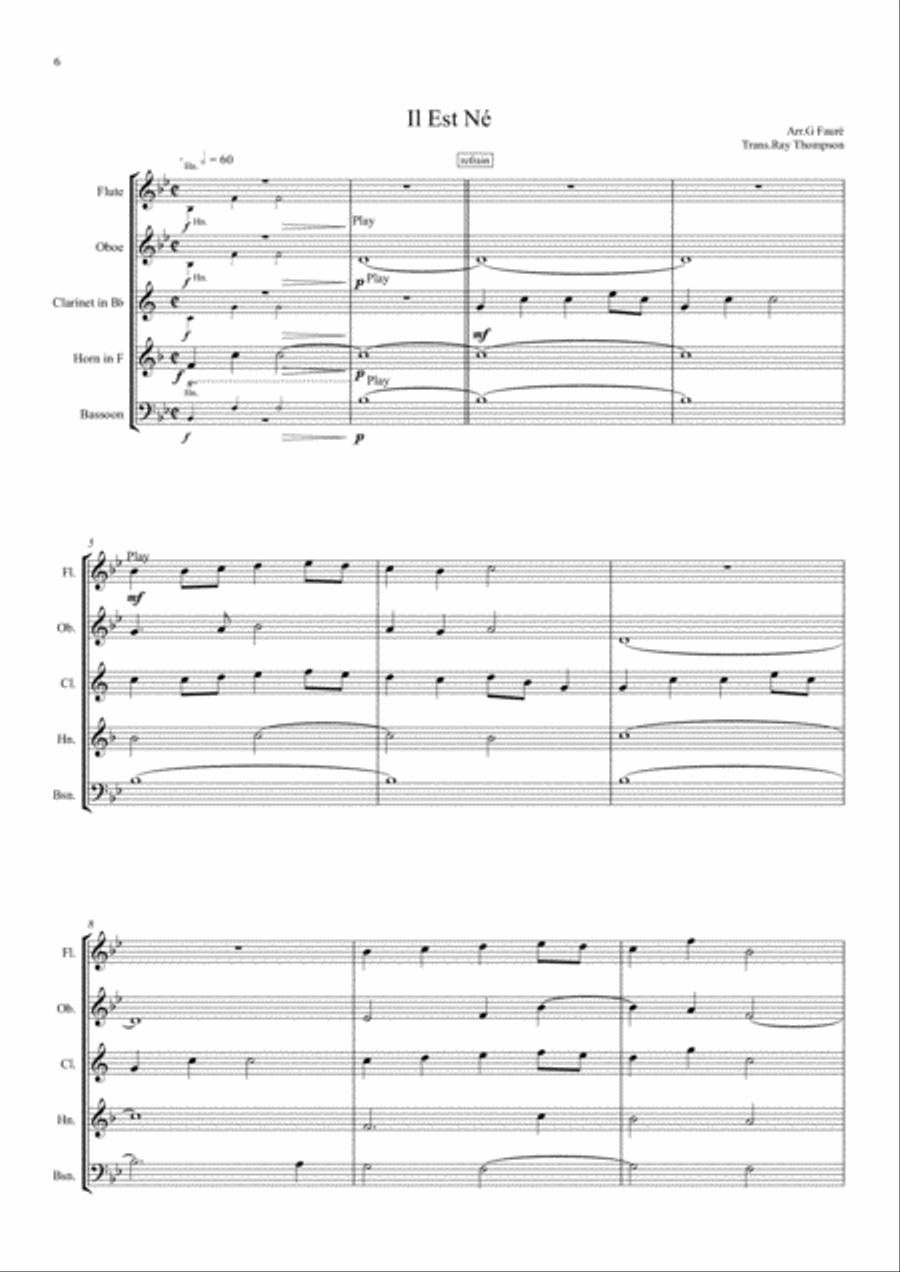 A Selection of Medieval and Unusual Carols for Wind Quintet Woodwind Quintet scores gallery preview page 6