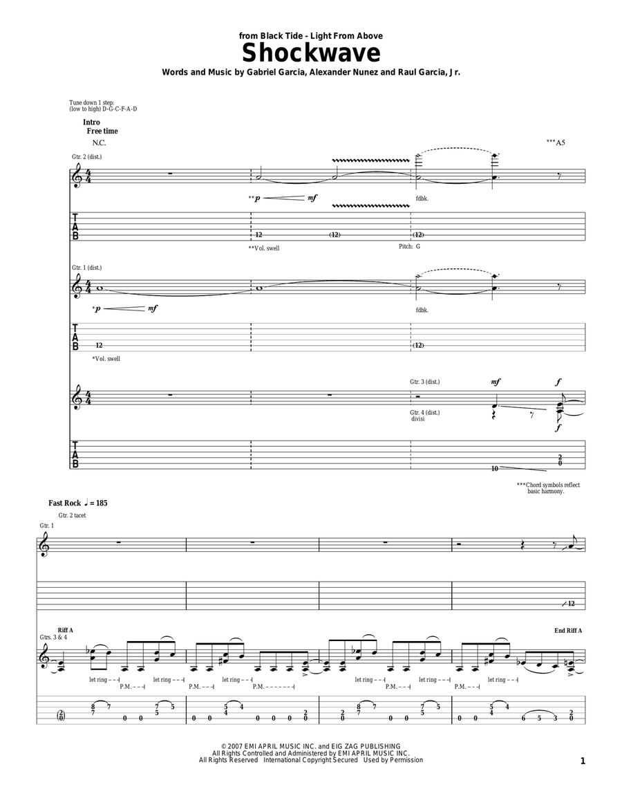 Shockwave Shockwave Acoustic Guitar scores gallery preview page 1