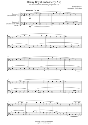 Danny Boy (Londonderry Air) (for bassoon duet, suitable for grades 2-5)