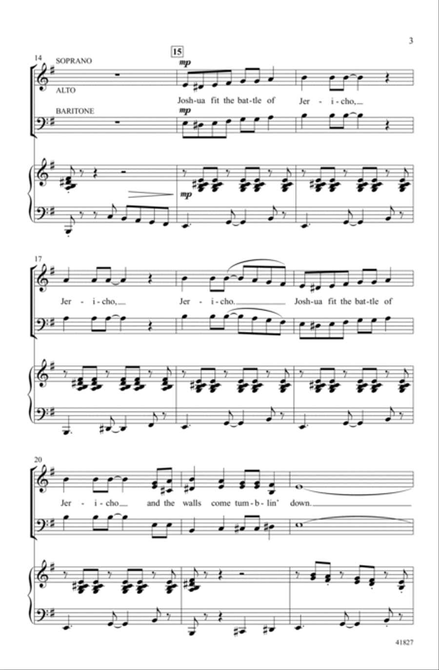 Battle of Jericho Choir scores gallery preview page 2