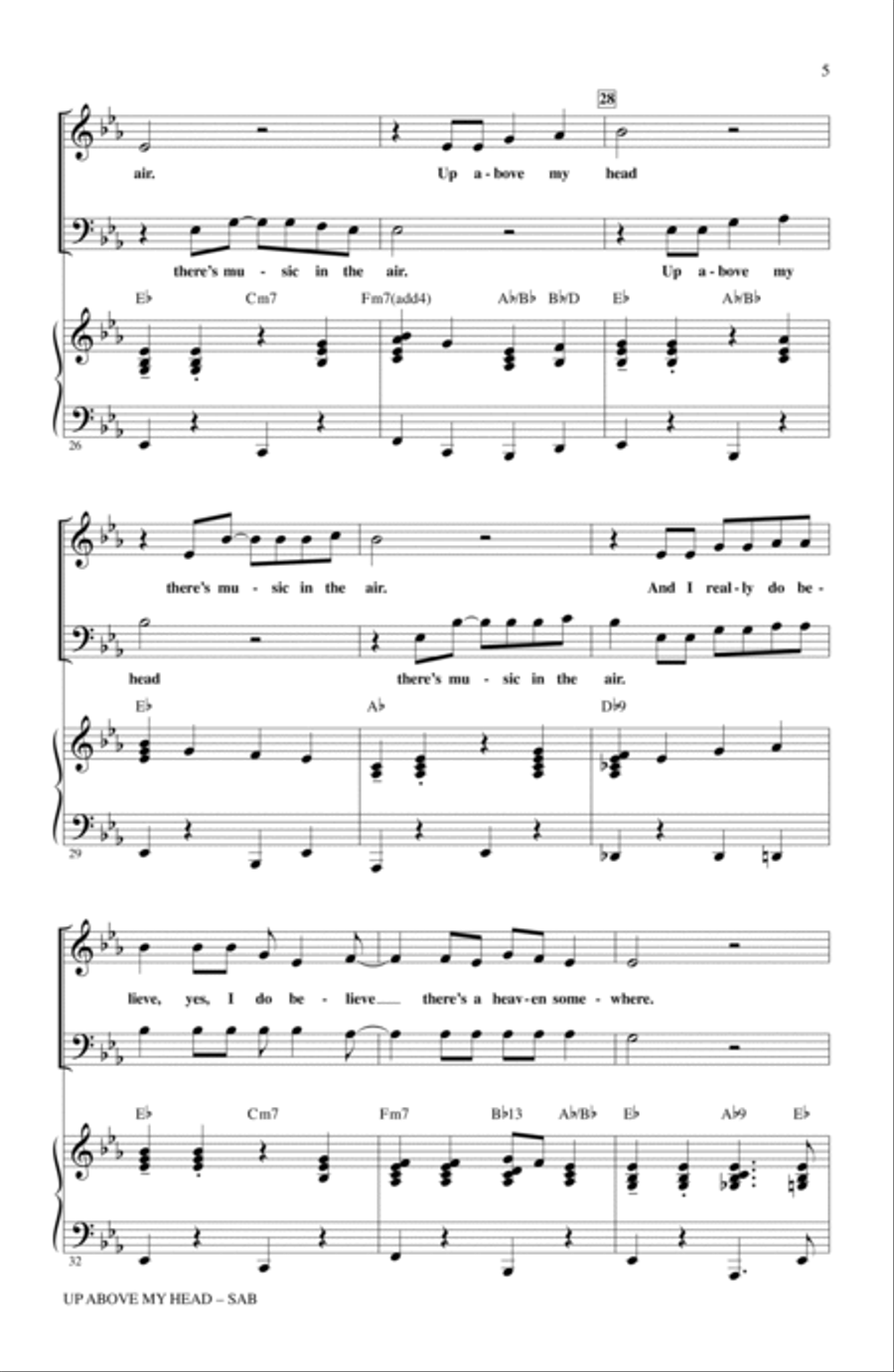 Up Above My Head (There's Music In The Air) 3-Part scores gallery preview page 4