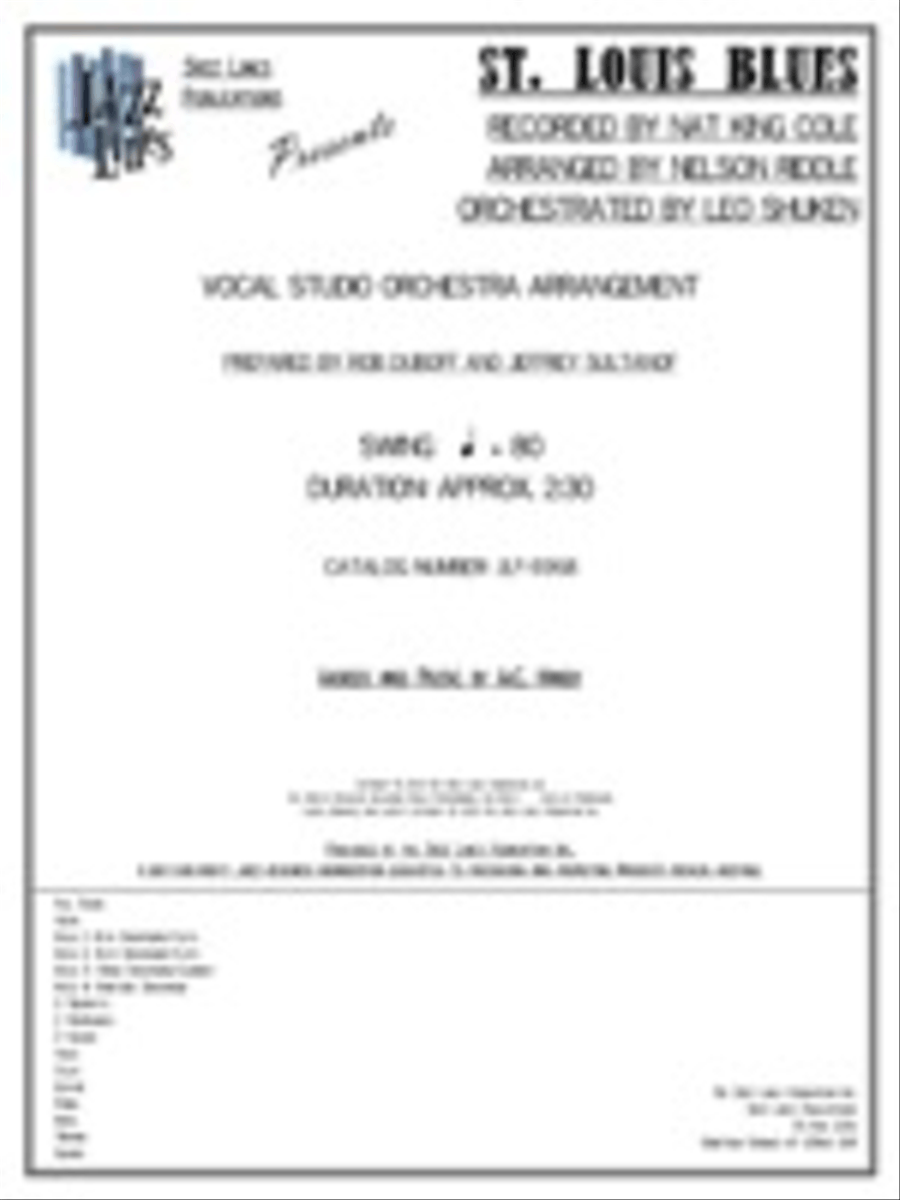 St. Louis Blues Orchestra scores gallery preview page 1