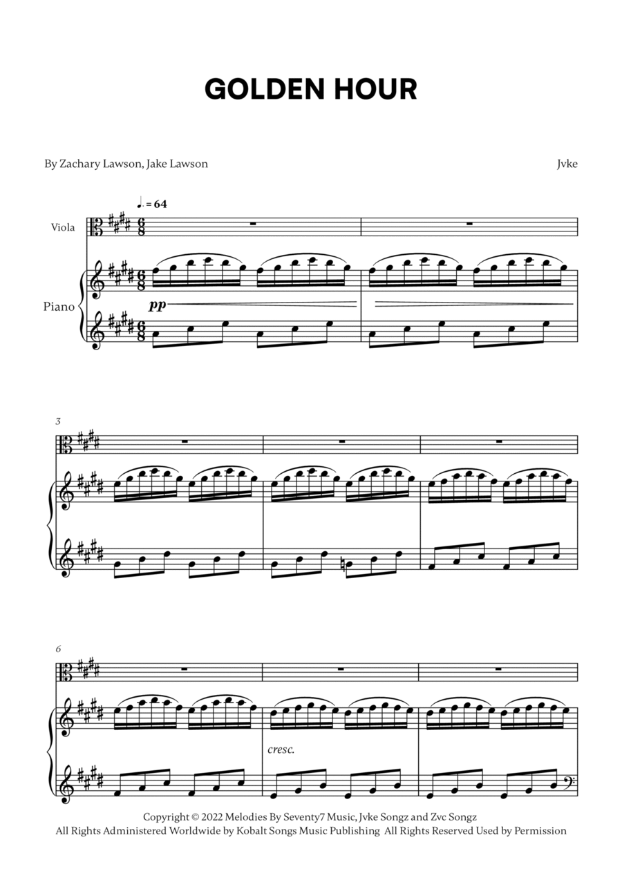 Golden Hour Golden Hour Viola scores gallery preview page 1