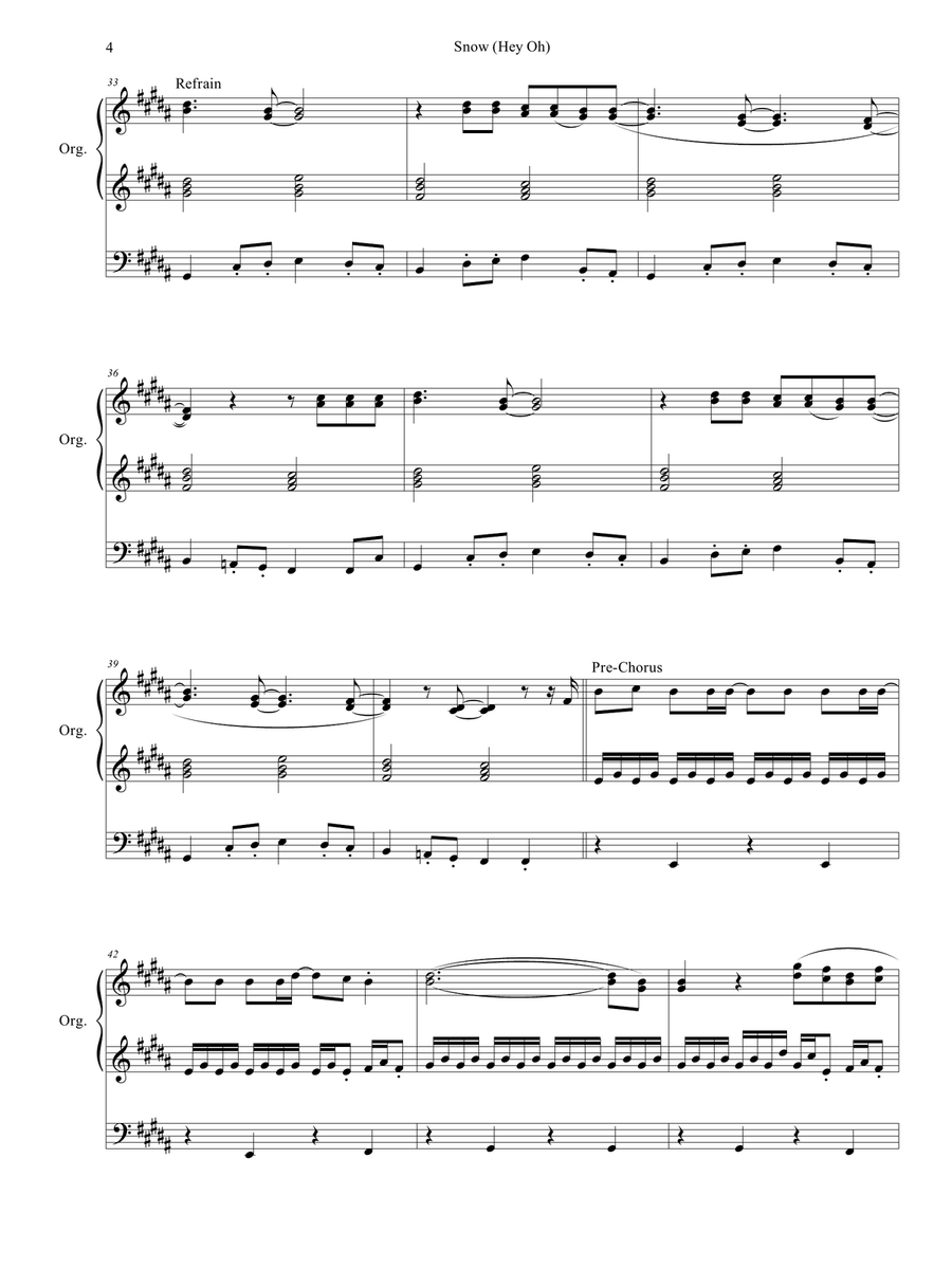 Snow (hey Oh) Organ Solo scores gallery preview page 5