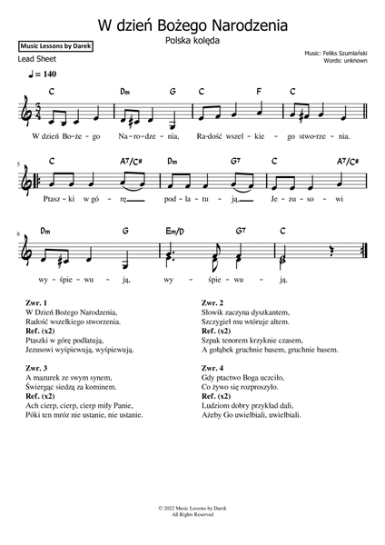 W dzień Bożego Narodzenia (Polish Christmas Carol) [Lead Sheet] image number null