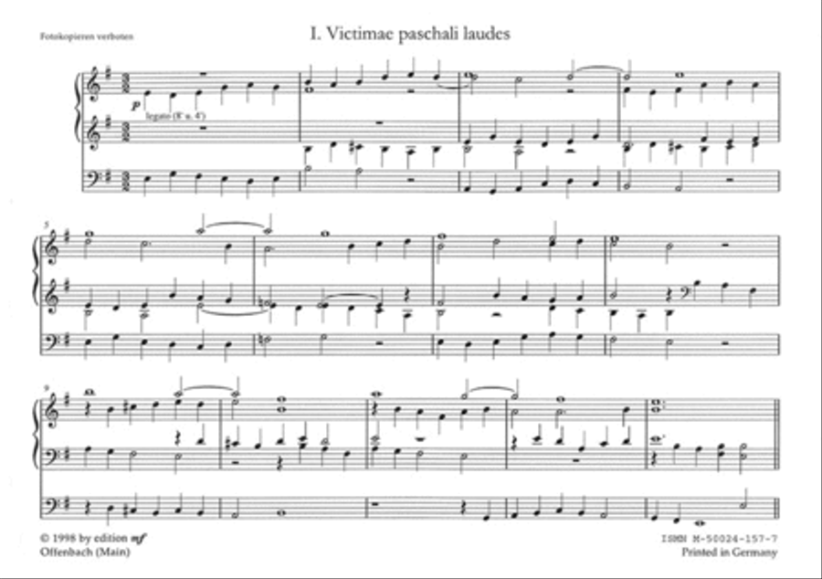 Victiamae Paschali Laudes op. 4 (1954) -Sequenz für Orgel- Organ scores gallery preview page 2
