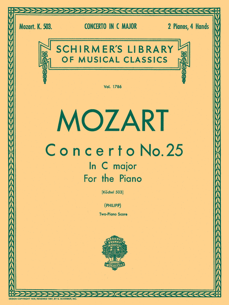 Wolfgang Amadeus Mozart: Piano Concerto No. 25 In C Major, K. 503